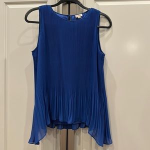 Cremieux Pleated Tank, Royal Blue, Size S
